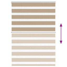 Berkfield Zebra Blind Sand Brown 100X100 Cm Fabric Width 95.9 Cm Polyester - thumbnail 5