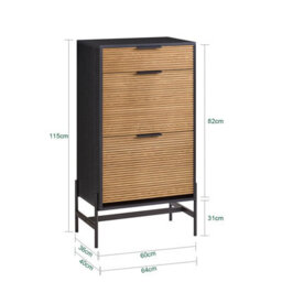 Sobuy Hfsr03-Sch,shoe Bench With 1 Drawer Black 60.1X40.1X111.5Black,w60.1Xd40.1Xh111.5 - thumbnail 3
