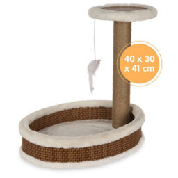 Urbn-Living Urbnliving 40Cm Height Cat Tree Scratcher Climbing Post Toy Kitten Climbing Tower With Toy Mouse - thumbnail 4