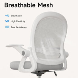 Onemill Tall Office Chair With Flip-Up Armrests, Adjustable Footrest, And Swivel For Home Office-Grey - thumbnail 6
