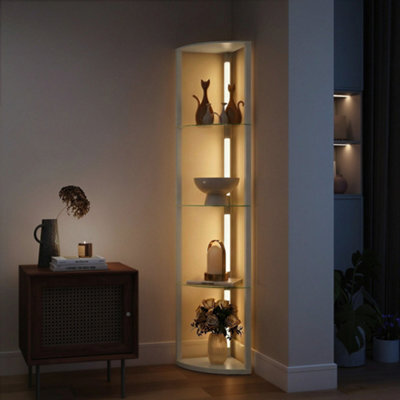 Homcom Led Floor Lamp With Shelves, Dimmable Standing Lamp With Foot Switch - image 1