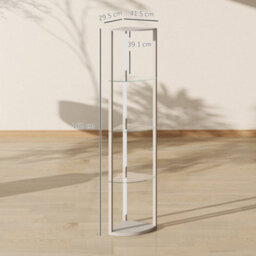 Homcom Led Floor Lamp With Shelves, Dimmable Standing Lamp With Foot Switch - thumbnail 3
