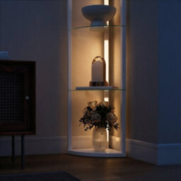Homcom Led Floor Lamp With Shelves, Dimmable Standing Lamp With Foot Switch - thumbnail 7