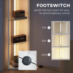 Homcom Led Floor Lamp With Shelves, Dimmable Standing Lamp With Foot Switch - thumbnail 6