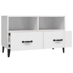 Berkfield Sturdy Tv Cabinet High Gloss White 80X36X50 Cm Engineered Wood - thumbnail 7