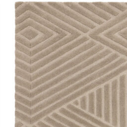 Taupe Handmade Wool Modern Easy To Clean Handmade Geometric Dining Room Bedroom And Living Room Rug-120Cm X 170Cm - thumbnail 3