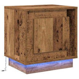 Berkfield Bedside Cabinets With Led Lights 2 Pcs Old Wood 44X34,5X45 Cm - thumbnail 6