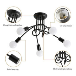 Vintage Ceiling Light Industrial Chandelier 5-Fimmig E27 Kitchen Living Room - thumbnail 3