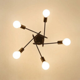 Vintage Ceiling Light Industrial Chandelier 5-Fimmig E27 Kitchen Living Room - thumbnail 4
