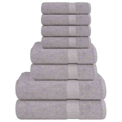 Berkfield 8 Piece Towel Set Grey 360 Gsm 100% Cotton - image 1