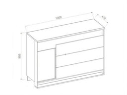 Arte Quant 08 Sideboard Cabinet - Stylish Oak Artisan & Black Furniture With Drawers An Led Lighting - thumbnail 3