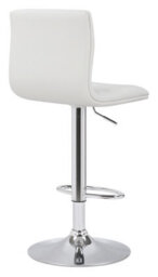 Lamboro Aldo White Faux Leather Bar Stool - Adjustable Swivel Kitchen Counter Stool - thumbnail 4