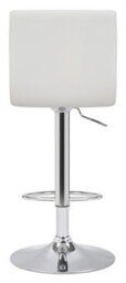 Lamboro Aldo White Faux Leather Bar Stool - Adjustable Swivel Kitchen Counter Stool - thumbnail 5
