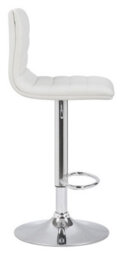 Lamboro Aldo White Faux Leather Bar Stool - Adjustable Swivel Kitchen Counter Stool - thumbnail 2