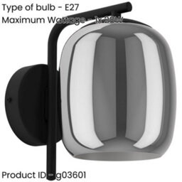 Loops Stylish Modern Black Wall Light For Indoor Home Decoration - thumbnail 2