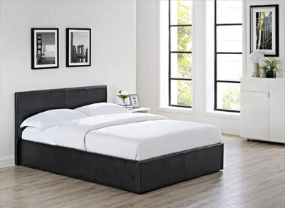 Kosy Koala Ottoman Storage Black Faux Leather Bed Side Lift 3Ft Single Bed Frame - image 1