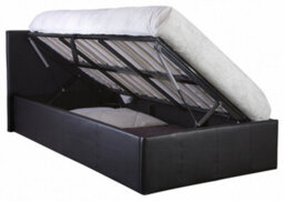 Kosy Koala Ottoman Storage Black Faux Leather Bed Side Lift 3Ft Single Bed Frame - thumbnail 4