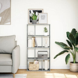 Berkfield Durable Bookcase Concrete Grey 60X20X120 Cm Engineered Wood - thumbnail 3