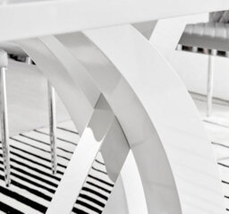 Furniturebox Uk Atlanta 6 White Dining Table And 6 Light Grey Falun Silver Leg Chairs - thumbnail 5