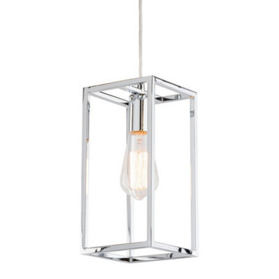 Luminosa Lighting Luminosa Industrial And Retro Hanging Pendant Chrome 1 Light , E27 - image 1