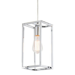 Luminosa Lighting Luminosa Industrial And Retro Hanging Pendant Chrome 1 Light , E27 - thumbnail 1