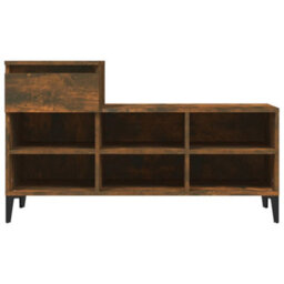 Berkfield Shoe Cabinet Smoked Oak 102X36X60 Cm Engineered Wood - thumbnail 6