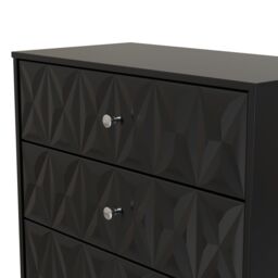 Genoa Ready Assembled Matt Black No Effect 3 Drawer Chest (H)791mm (W)766mm (D)395mm - thumbnail 4
