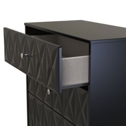 Genoa Ready Assembled Matt Black No Effect 3 Drawer Chest (H)791mm (W)766mm (D)395mm - thumbnail 3