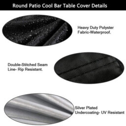 Waterproof Cover For Small Round Table, Patio Ice Bucket Cover, Black (52 X 58 Cm) - thumbnail 2