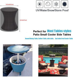 Waterproof Cover For Small Round Table, Patio Ice Bucket Cover, Black (52 X 58 Cm) - thumbnail 3