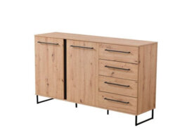 Amos Mann Furniture Sardinia Artisan Oak Effect And Black 159Cm 2 Door 4 Drawer Sideboard - 11008230 Rz - thumbnail 5