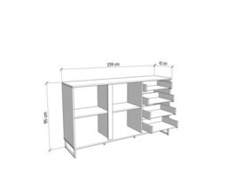 Amos Mann Furniture Sardinia Artisan Oak Effect And Black 159Cm 2 Door 4 Drawer Sideboard - 11008230 Rz - thumbnail 7