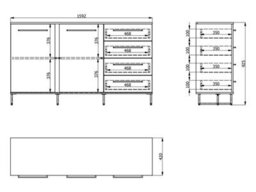 Amos Mann Furniture Sardinia Artisan Oak Effect And Black 159Cm 2 Door 4 Drawer Sideboard - 11008230 Rz - thumbnail 6