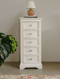 Statement Furniture Gainsborough White Tallboy With Crystal Handles - thumbnail 8
