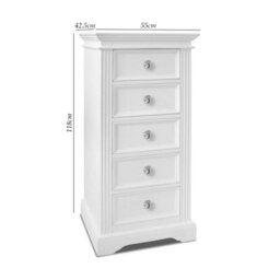 Statement Furniture Gainsborough White Tallboy With Crystal Handles - thumbnail 2