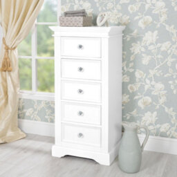 Statement Furniture Gainsborough White Tallboy With Crystal Handles - thumbnail 6