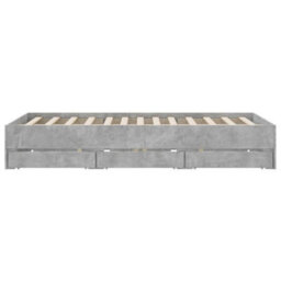 Berkfield Bed Frame With Drawers Without Mattress Concrete Grey 140X190 Cm - thumbnail 7