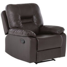 Beliani Recliner Chair Bergen Faux Leather Brown