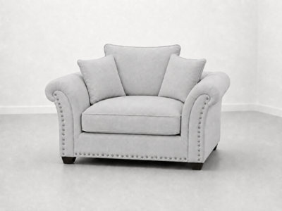 Harrison Plush Velvet Sofa - Elegant Modern Sofa Collection - Silver 1 Seater