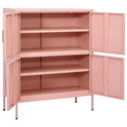 Berkfield Storage Cabinet Pink 80X35X101.5 Cm Steel - thumbnail 6