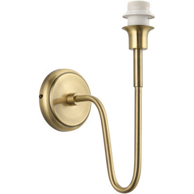 Loops Indoor Antique Brass Plate Wall Light - Dimmable 10W Led E27 - image 1
