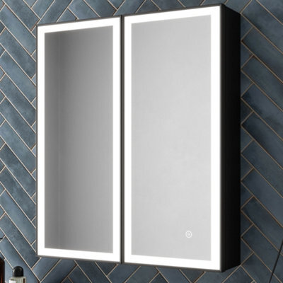 Affine Led Bathroom Mirror Cabinet Demister Shaver Socket Touch Wall Mounted 700X600mm - image 1