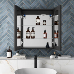 Affine Led Bathroom Mirror Cabinet Demister Shaver Socket Touch Wall Mounted 700X600mm - thumbnail 3