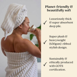 Misona Organic Cotton Bath Sheet - White - thumbnail 2