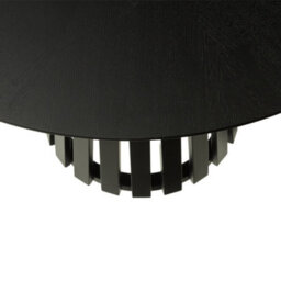 Sweeek - Round Dining Table Rubberwood And Oak Veneer, Seats 4 Black 110X110X73 Cm - Angèle - thumbnail 3