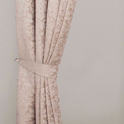 Homescapes Latte Velvet Jacquard Curtain Tie Back Pair - image 1