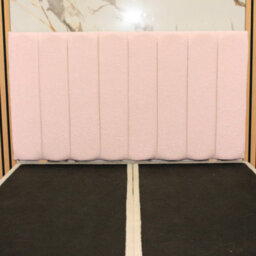 "Urban Textures - Apollo Luxury 20"" High Boucle Fabric Upholstered Line Headboard - Baby Pink" - thumbnail 1