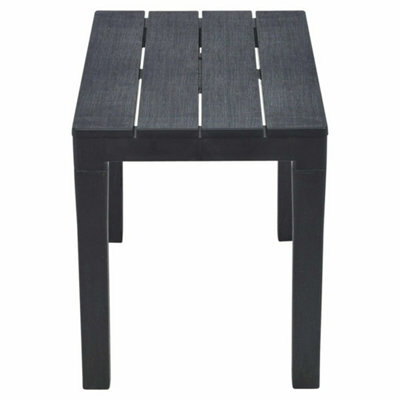 Large Summer Weather Proof Plastic Black Garden Table Bench - image 1