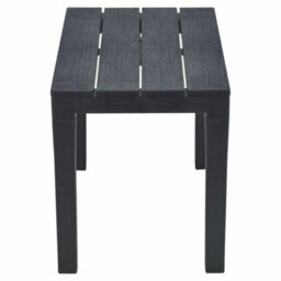 Large Summer Weather Proof Plastic Black Garden Table Bench - thumbnail 1