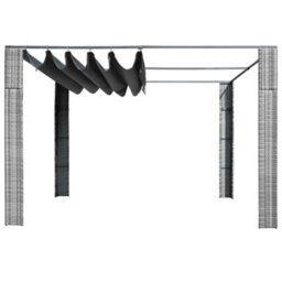 Berkfield Stylish Gazebo With Roof Poly Rattan 300X300X200 Cm Grey And Anthracite